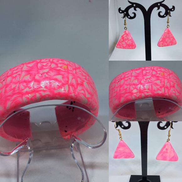 Handmade by Me Jewelry - Unique Handmade Polymer Clay Bracelet and Earrings